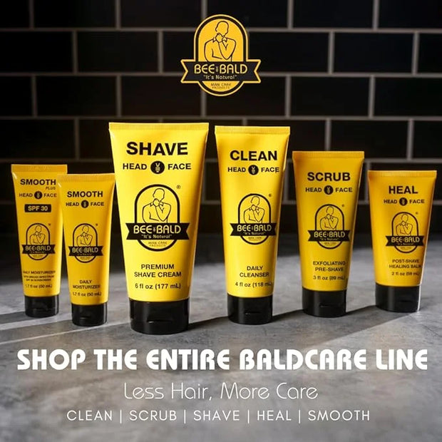 Bee Bald SMOOTH PLUS Head & Face Moisturizer with SPF 30 Sunscreen Lotion Protecting Skin From Harmful UVA/UVB Rays While ...