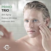 Challenger Men's Primo Anti-Aging Trio - Face Serum, Moisturizer, & Eye Cream - Plant Stem Cells, Matrixyl 300, Vitamin C,...