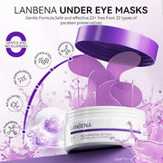 LANBENA Retinol Under Eye Patches for Dark Circles and Puffy Eyes, Cooling Eye Masks for Eye Bags, Fine Lines & Wrinkles R...