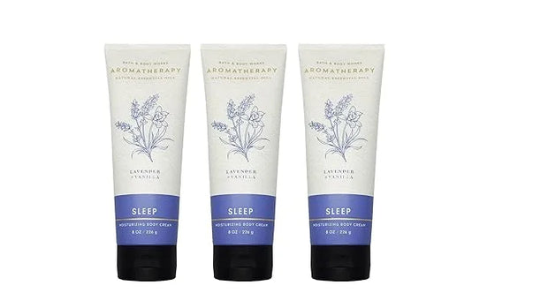 Bath & Body Works Aromatherapy Sleep Lavender + Vanilla Body Cream with Natural Essential Oils, 8 oz each - 3 Pack - Produ...