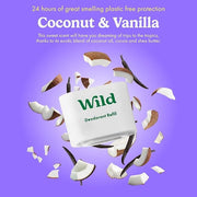 Wild - Refillable Deodorant Variety Pack - Aluminum Free - Scents Include Fresh Cotton & Sea Salt, Cherry Blossom and Coco...