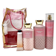 Bath and Body Works CHAMPAGNE TOAST Gift Bag Set - Body lotion - Shower Gel and Fine Fragrance Mist Plus a Shea Butter Han...