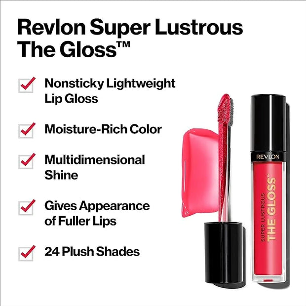 REVLON Lip Gloss, Super Lustrous The Gloss, Non-Sticky, High Shine Finish, 247 Desert Spice, 0.13 Oz (Pack of 4) - Product...