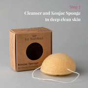 J&L Naturals Simple Skin Regimen Kit With Cleansing Bar, Face Salve, Konjac Sponge, Lip Balm | For Oily, Dry, Mature, and ...