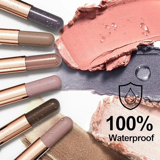 FV Waterproof Eyeshadow Stick Duo,Long-Lasting Cream Eye Shadow Makeup Sets, High Pigmented Eyeshadow Pencil with Matte & ...
