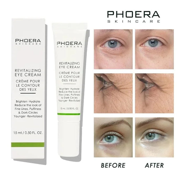 Phoera Revitalizing Eye Cream Brighten Hydrate Reduce The Fine Lines, Dark Circle Wrinkles And Puffiness For Men And Women...