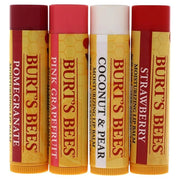 Burt’s Bees Holiday Gift, 4 Lip Balm Stocking Stuffer Products, Beeswax Fruit Set - Pomegranate, Sweet Mandarin, Coconut a...