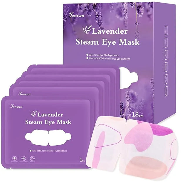 Steam Eye Mask for Dry Eyes, 18-Packs Eye Mask for Dark Circles and Puffiness, Self Heating Gentle Steam Warm Eye Mask for...