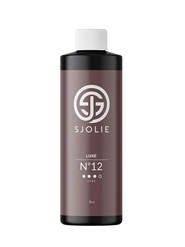 SJOLIE Spray Tan Solution - Luxe 12 - Violet Based Dark Blend | Sunless Tanning Solution for Deep, Dark Bronze Finish, All...