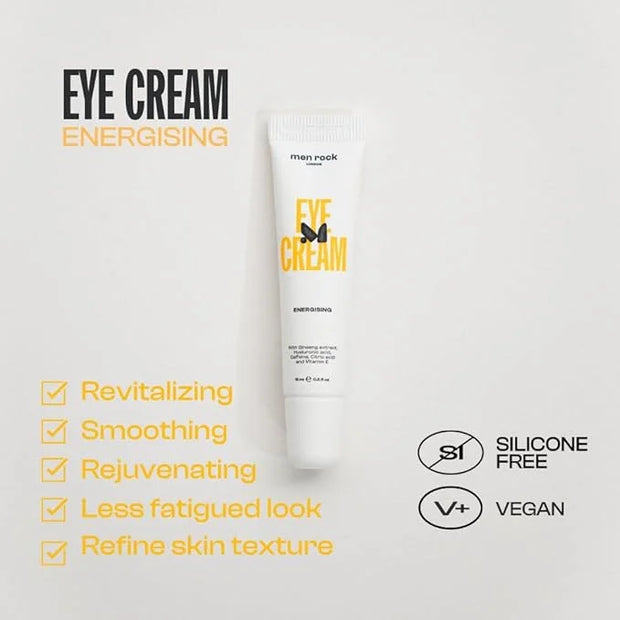 Men Rock Eye Cream - Moisturizing Under Eye Cream for Dark Circles with Ginseng Extract, Vitamin E - Mens Face Care - Mens...