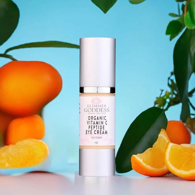 Glimmer Goddess Organic Peptide Eye Serum with Vitamin C – Hydrating & Revitalizing, 1 oz - Product Image