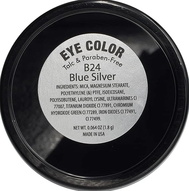 Light Blue Silver Grey Shimmering Pressed Powder Single Vegan Eyeshadow; Talc, Paraben & Cruelty Free - Product Image