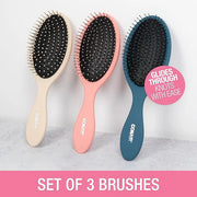 Conair Detangling hairbrush 3PK - wet or dry hair - ideal for curly or straight styles - detangler hair brush - hairbrushe...