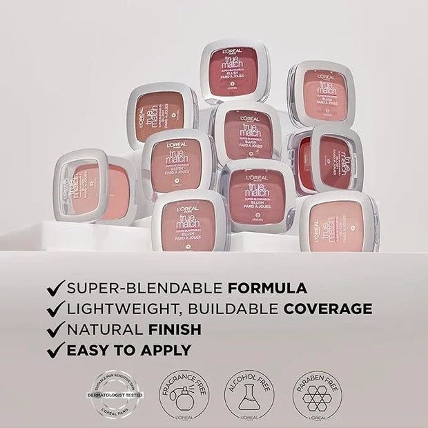 L'Oreal Paris True Match Super-Blendable Powder Blush, Barely Blushing, 0.21 Oz (Packaging May Vary) - Product Image