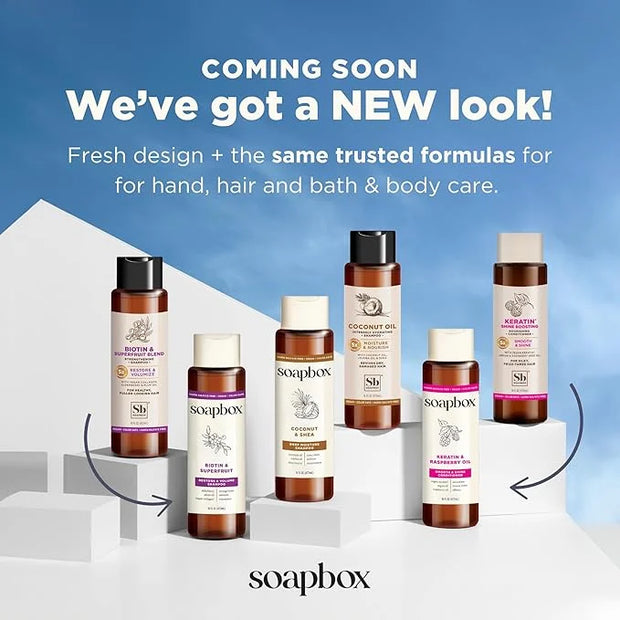 Soapbox Shampoo and Conditioner Set with Coconut Oil, Jojoba Oil, Aloe and Shea Butter to Moisturize and Nourish for All H...