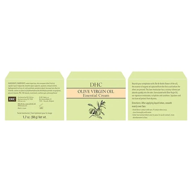 DHC Olive Virgin Oil Essential Cream, Moisturizer, Hydrating, Promotes Skin Elasticity, Radiant, Fragrance and Colorant Fr...