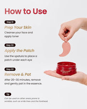 YADAH Red Food Energy Eye Patch 60 Pairs - Hydrogel Under Eye Mask with Pomegranate & Ginseng for Firming, Hydration & Puf...