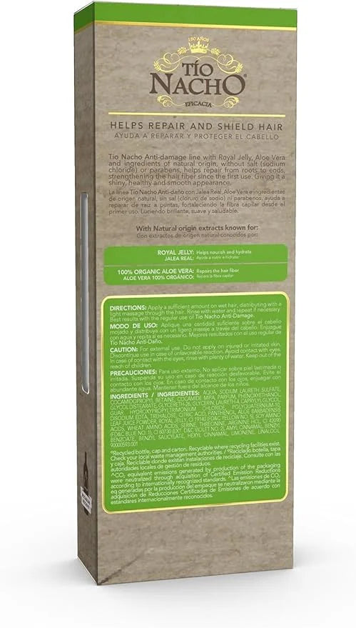 Tio Nacho Aloe Vera Deep Repair Shampoo, Organic Aloe Vera and Royal Jelly for Hair Repair and Protection, with Vegetable ...