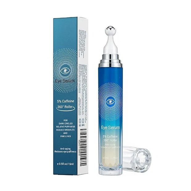 5% Caffeine Eye Serum, Anti-Aging Under Eye Roller Cream for Dark Circles Puffiness Wrinkles and Fine Lines, Korean Eye Ca...