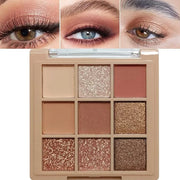 Eyeshadow Palette Makeup- 9 Colors Naked Pink Eyeshadow Palette Matte Shimmer Korean Natural Eye Shadow palettes Highly Pi...