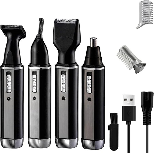 Nose Hair Trimmer for Women and Men, 4-in-1 Facial Hair Removal Trimmer Professional Eyebrow & Facial Hair Trimmer, Rechar...