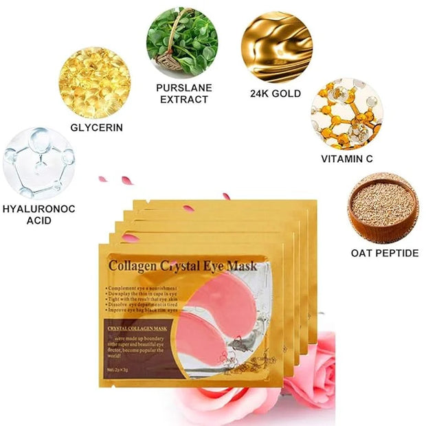 Under Eye Patches, 30PCS Pink Eye Mask, Eye Gel Pads With Collagen Treatment for Reducing Dark Circles, Lighten Wrinkles A...