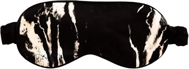 Celestial Silk Mulberry Silk Sleep Eye Mask with Adjustable Elastic Strap (Normal - Adjustable, Black Marble) - Product Image