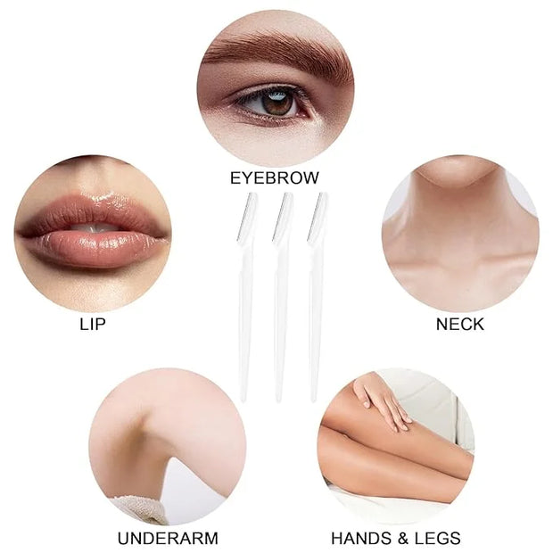 12 Pcs Eyebrow Razors, Face Razors Multipurpose, Exfoliating Dermaplaning Tools, Eyebrow Trimmers Shaver with Safety Cover...