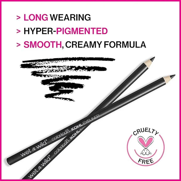wet n wild Mega Slicks Lip Gloss & Color Icon Eyeliner Pencil Bundle - Long Lasting Gloss with Hyaluronic Acid & Smooth Cr...