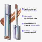 Wonderskin WONDER BLADING Top Gloss - Gold Glitter Lip Gloss, Hydrating and High Shine Finish Lip Makeup (Gold Glitter) - ...