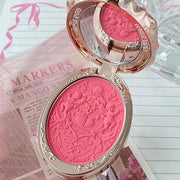 Flower Knows Strawberry Rococo Embossed Blush;Pink Matte Finish;Buildable & Blendable Powder Blush for cheeks,Natural Flus...