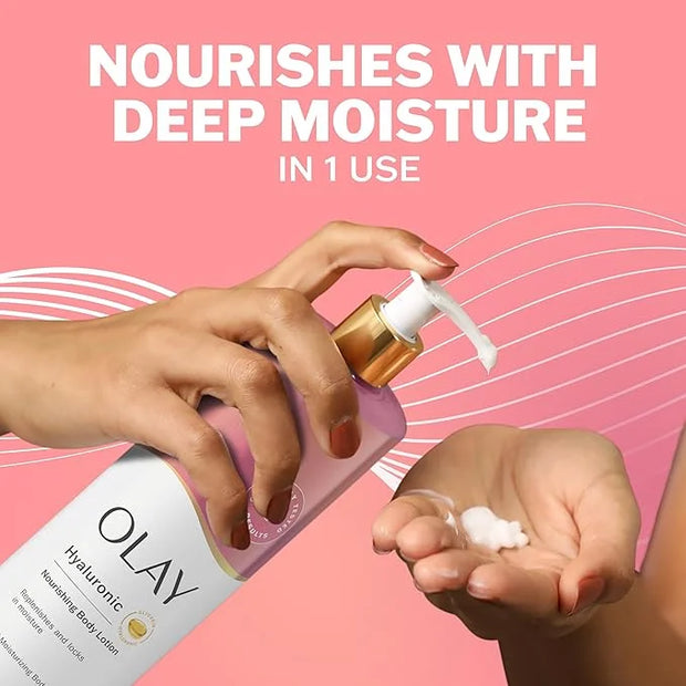 Olay Body Lotion for Women, Nourishing with Hyaluronic Acid Serum, Visibly Soften & Smooth Skin, 24hr Moisture & Hydration...