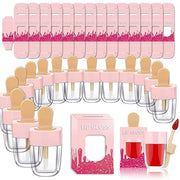 15 Pack Icecream Lip Gloss Tube Boxes Packaging, Pink Lip Gloss Boxes for 2.68x1.62 Inch Ice Cream Shaped Empty Lipgloss T...