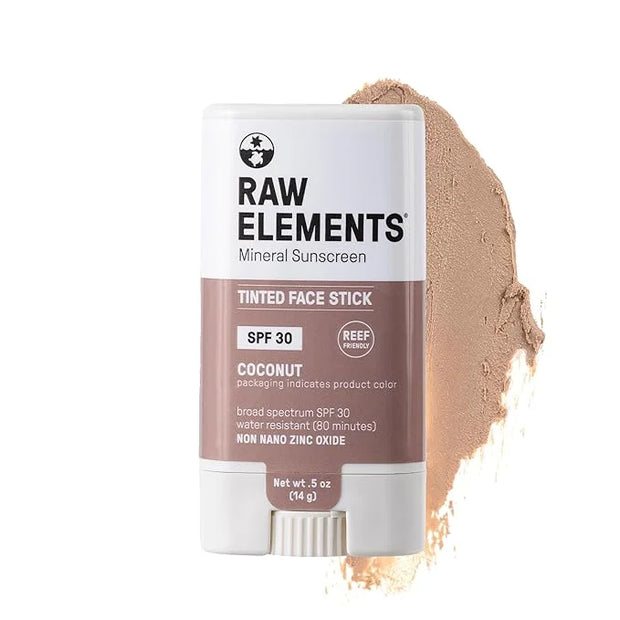 Raw Element Ultra-Moisturizing Face Tint Sunscreen, SPF 30+, Non Toxic Mineral Face Cream, Non Nano Zinc Oxide, Reef Frien...