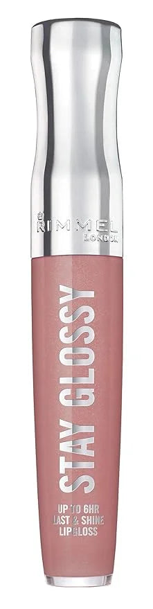 Rimmel Stay Glossy Lip Gloss Bundle - 130 Blushing Belgraves & 135 Sippin Non-Sticky Lightweight Lip Color and Shine .18oz...