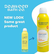 Seaweed Bath Co. Clear Guard SPF 40 Sport Broad Spectrum Sunscreen Spray, 6 Ounce, Sustainably Harvested Seaweed, Aloe, Av...