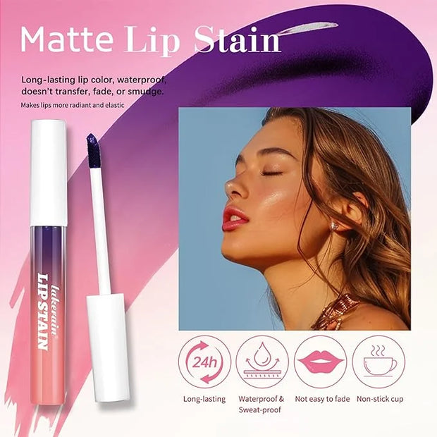 3Pcs Peel-Off Lip Tint Set - Tattoo Lip Stain Kit in 3 Vibrant Colors, Long-Lasting Matte Finish, Moisturizing Peel-Off Li...