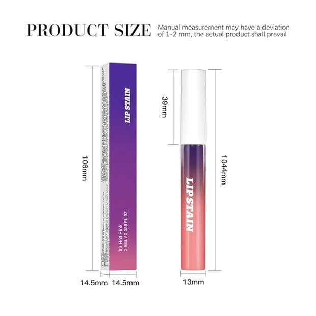 Peel Off Lip Liner Stain Set - 3 Colors Long-Lasting Peel Off Matte Lip Gloss,Matte Liquid Lipstick Nude Lip Gloss Waterpr...