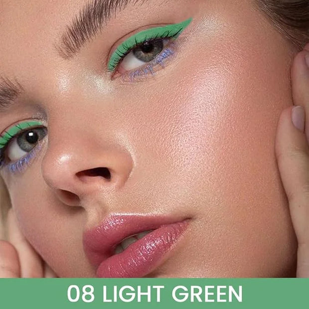 Kaely Light Green Gel Eyeliner Pencil,Waterproof Smudge Proof Eye Liner Pen,Cat Eye Goth Halloween Makeup,Eye Black Face P...