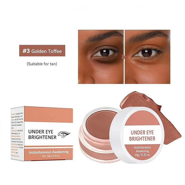 4 Colors Under Eye Brightener, Conceal & Brighten Dark Circles, Nourishing Waterproof Under Eye Cream Pot Concealer Full C...
