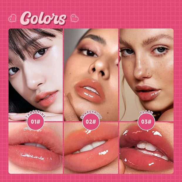 Lip Plumper Gloss High-Shine Liquid Lip Plumping Color, Long-Lasting Plumper Pout, Moisturizing, Non-Sticky With Natural G...