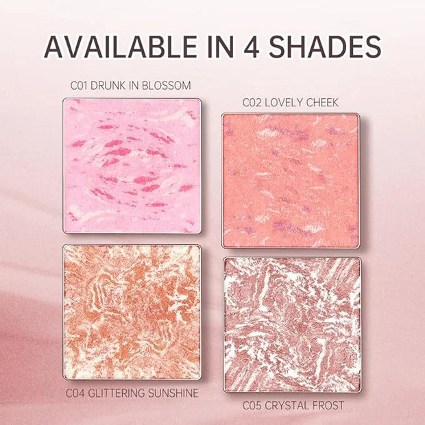 CATKIN Powder Blush for Cheek Blusher Natural Shimmering Blush & Highlight 2 in 1 Creamy Blendable Baked Blush Palette 10g...