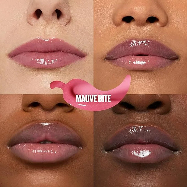 MAYBELLINE Lifter Gloss Lifter Plump, Plumping Lip Gloss with Chili Pepper and 5% Maxi-Lip, Mauve Bite, Sheer Mauve, 1 Cou...
