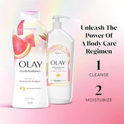 Olay Body Wash for Women, Fresh Radiance, Refreshing & Renewing, Made with Plant Based Cleansers, B3 Botanical Complex, Fo...