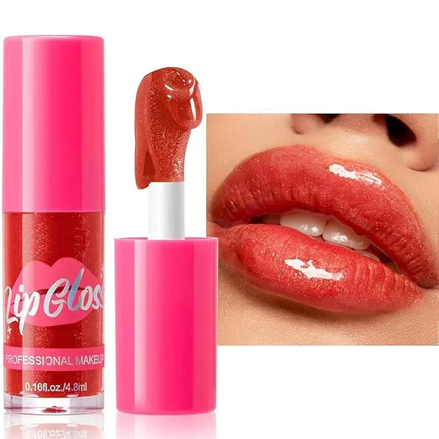Lip Plumper Gloss Glitter Tinted Plumping Lip Gloss For Women Hydrating Long Lasting Shimmer Moisturizing Glossy Non Stick...