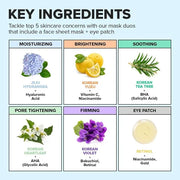 I DEW CARE Glass Skin Face Mask Variety Pack - Hot as Sheet | Korean Face Masks Skincare, 5-Day Eye&Face Multi-masking Set...