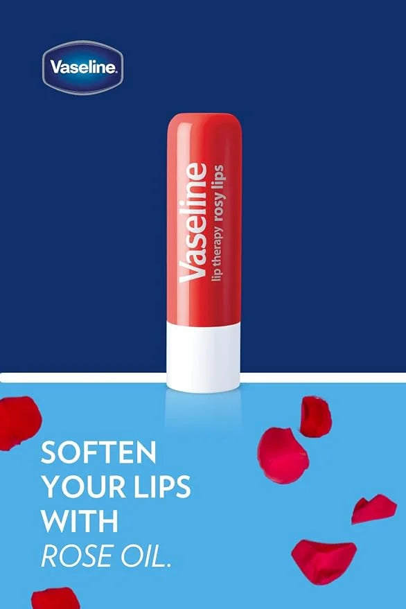 Vaseline Lip Rosy, Fast-Acting Nourishment, Ideal for Chapped, Dry, Cracked, or Damaged Lips, Lip Balm,12 Sticks, 1 Box - ...