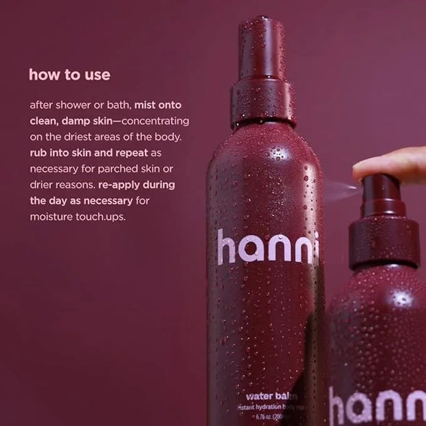 HANNI Water Balm Hydrating Body Mist, Moisturizer Spray with Hyaluronic Acid for All Skin Types, Lotion Replacement, 200 m...