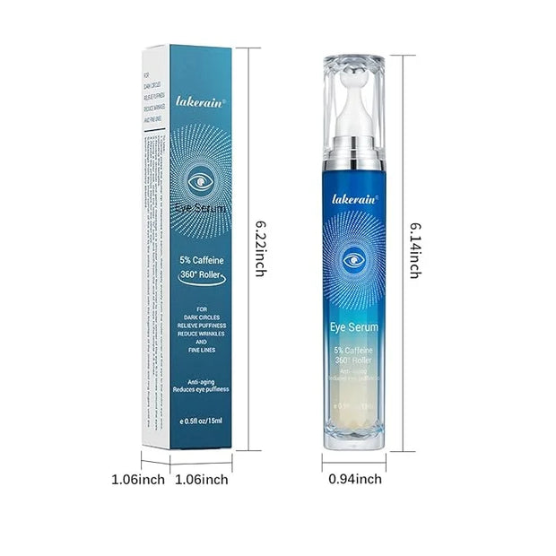 Eye Serum with Roller ball, 15 ML Eye Cream for Dark Circles and Puffiness, Anti-Aging Under Eye Roller Cream Reduce Wrink...