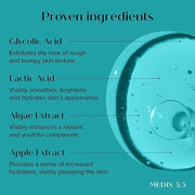 MEDIX 10% Glycolic Acid + Lactic Acid Leave-On Exfoliating Body Gel | AHA Exfoliant Body & Face Serum Refines + Softens Dr...